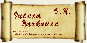 Vuleta Marković vizit kartica
